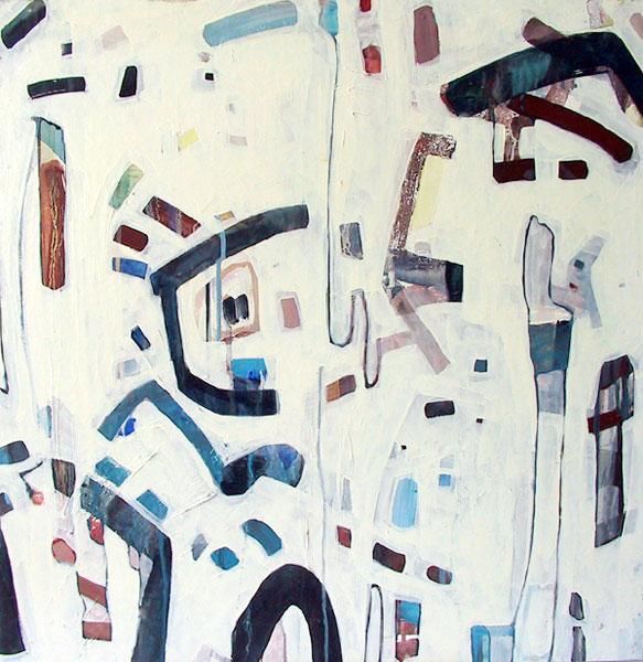 Painting titled "abstraction / retou…" by Richard Brachais, Original Artwork, Oil