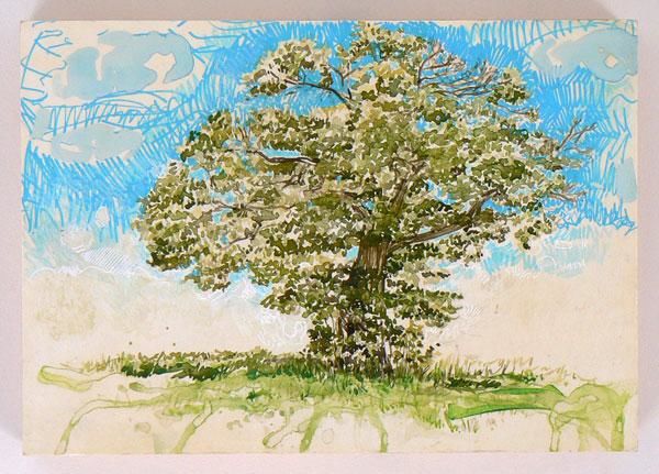 Peinture intitulée "L'arbre-7/7" par Richard Brachais, Œuvre d'art originale, Huile