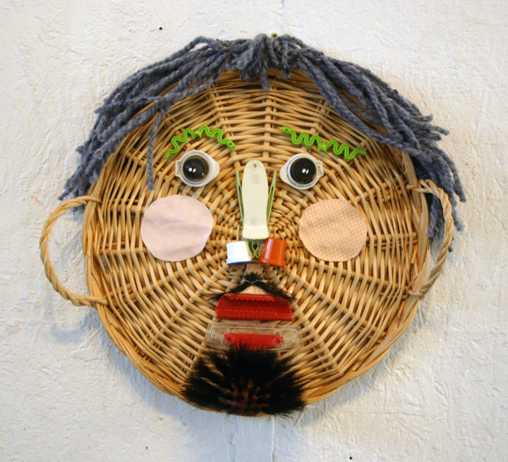 Sculpture intitulée "masque-40x35x8-2015…" par Richard Brachais, Œuvre d'art originale, Plastique