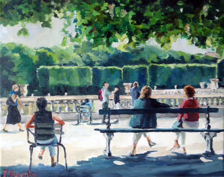 Painting titled "Jardin du Luxembourg" by Pascal Brachet, Original Artwork, Oil