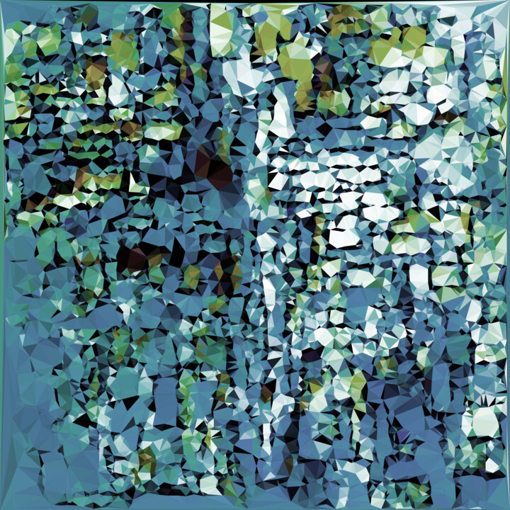 Arte digitale intitolato "Blue Green Modern G…" da Vicky Brago-Mitchell, Opera d'arte originale