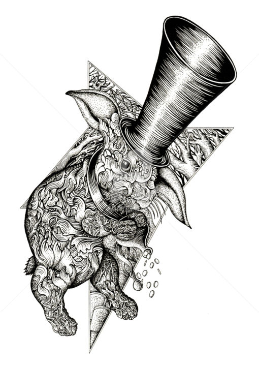 Drawing titled "rabbit.jpg" by Brainesstein, Original Artwork, Ink