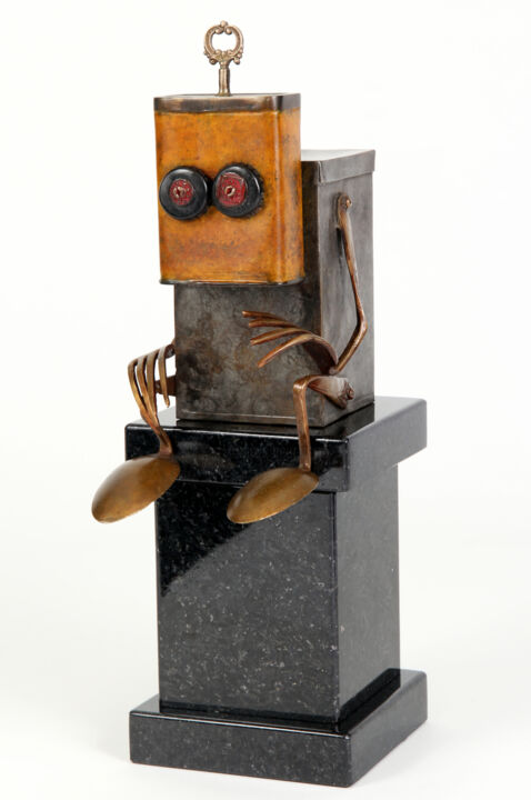 Sculpture titled "waiting for you* br…" by Branimir Misic, Original Artwork, Bronze