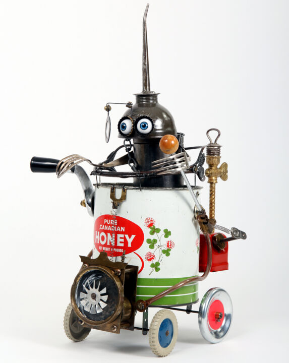 Skulptur mit dem Titel "Honey rat car in mo…" von Branimir Misic, Original-Kunstwerk, Metalle