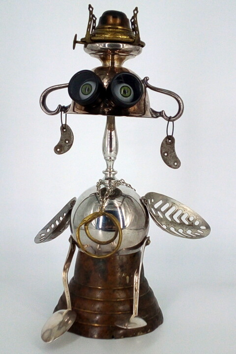 Sculpture titled "queen bee drone* as…" by Branimir Misic, Original Artwork, Metals