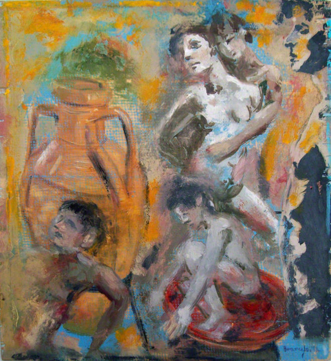 Painting titled "Amori rubati" by Branciforte, Original Artwork, Oil