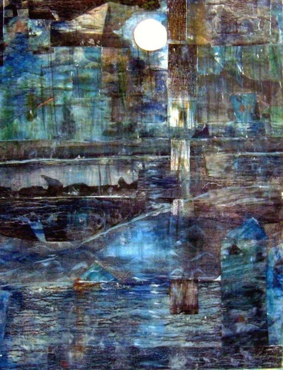 Painting titled "Marea di luna" by Branciforte, Original Artwork, Oil