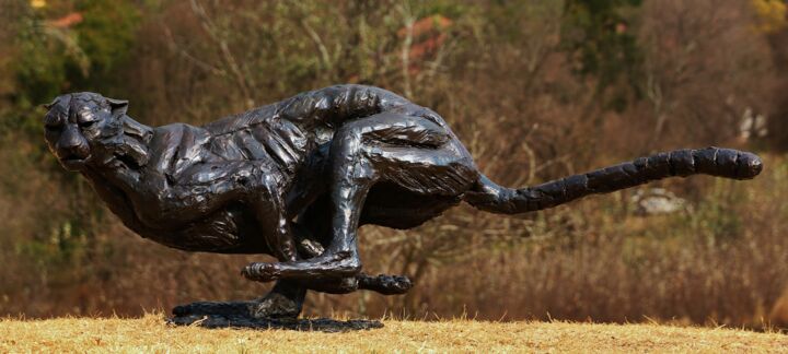 Sculpture titled "Cheetah Lifesize Br…" by Brandon Borgelt, Original Artwork, Bronze