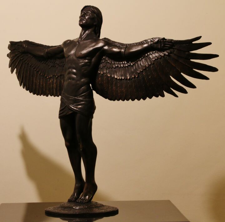 Sculptuur getiteld "Icarus Bronze Origi…" door Brandon Borgelt, Origineel Kunstwerk, Bronzen
