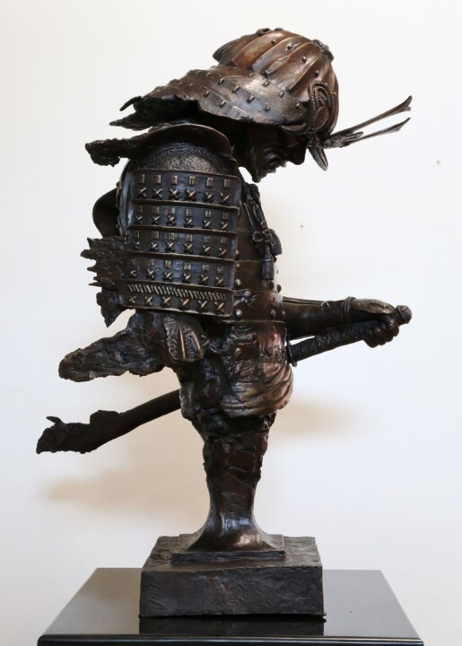Scultura intitolato "Samurai 'Ronin' Bro…" da Brandon Borgelt, Opera d'arte originale, Bronzo