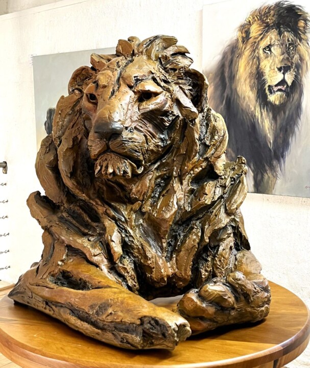Sculpture titled ""Lion" Bronze, Ltd…" by Brandon Borgelt, Original Artwork, Bronze