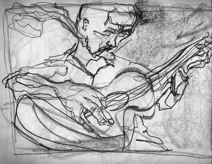 Рисунок под названием "guitarist.jpg" - Brandon Nicholas, Подлинное произведение искусства