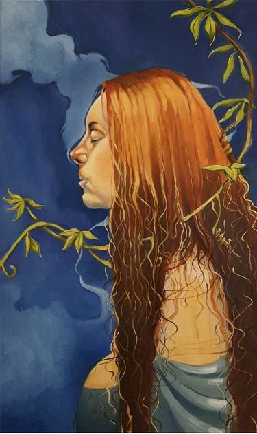 Painting titled "Calmness" by Branislava Grubjesic Pantelic, Original Artwork, Oil