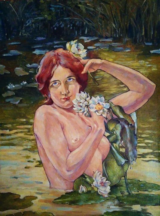 Malerei mit dem Titel "Women" von Branislava Grubjesic Pantelic, Original-Kunstwerk, Öl