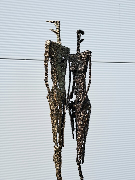 Escultura titulada "Love Couple Mosaic…" por Brano Brody, Obra de arte original, Metales