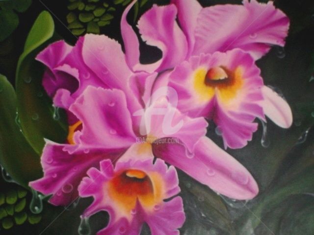 Pintura intitulada ""Orquídea"" por Keyla Lima, Obras de arte originais