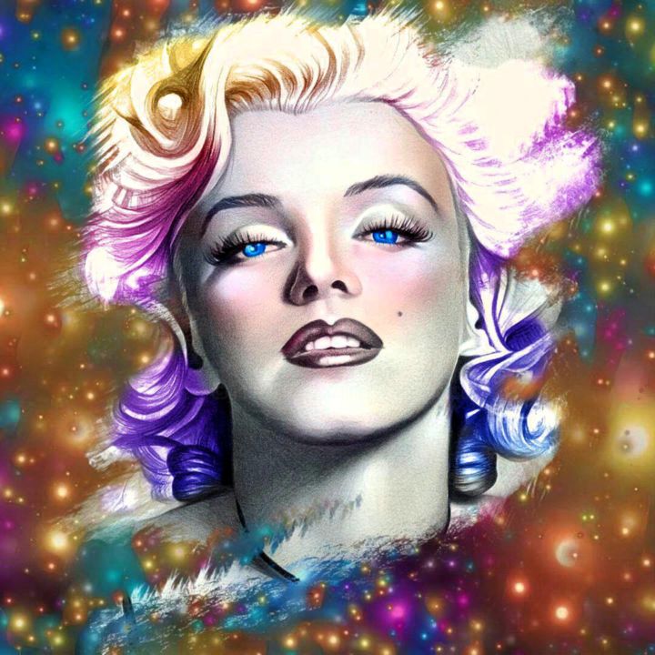 Digital Arts titled "Marilyn Monroe 2" by Beate Braß, Original Artwork, Digital Painting