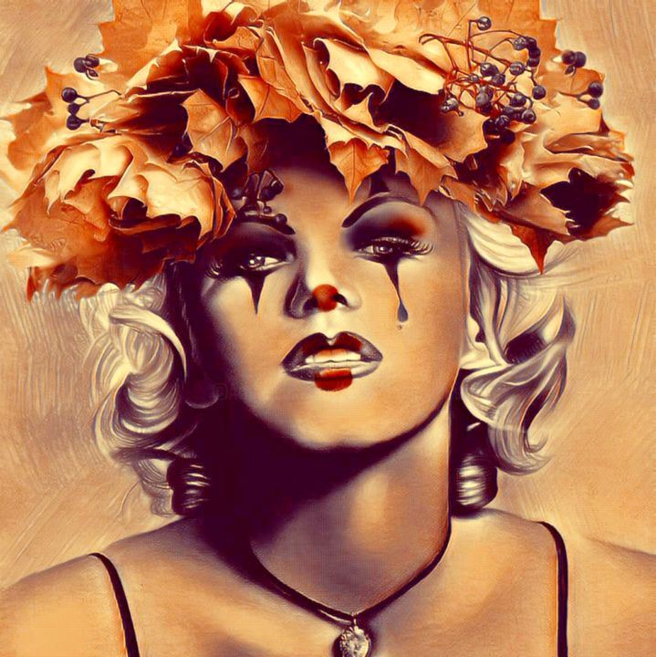 Digital Arts titled "Marilyn Monroe 4" by Beate Braß, Original Artwork, Digital Painting