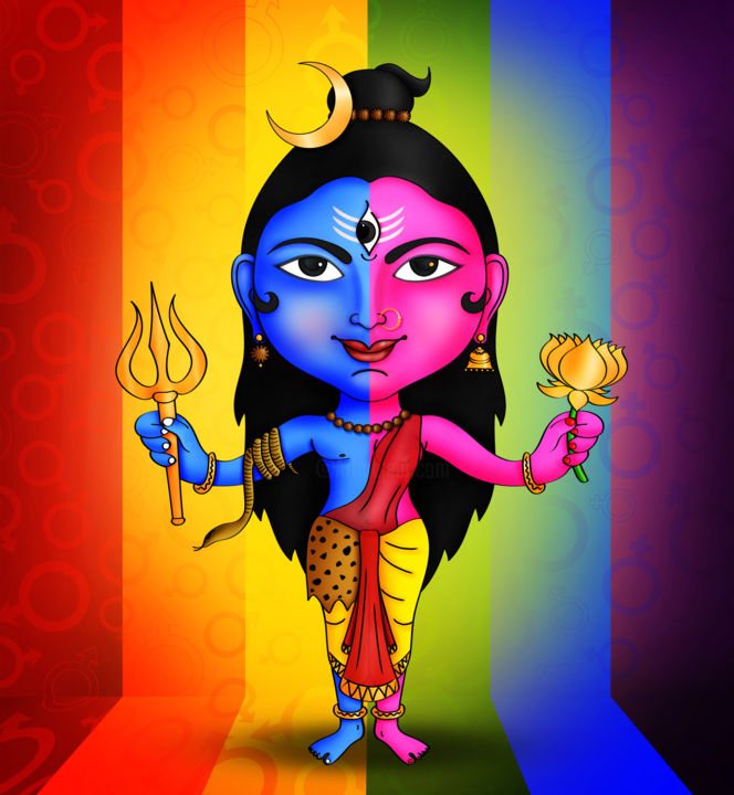 Digital Arts titled "Ardhanari 4" by Bharath Kumar, Original Artwork