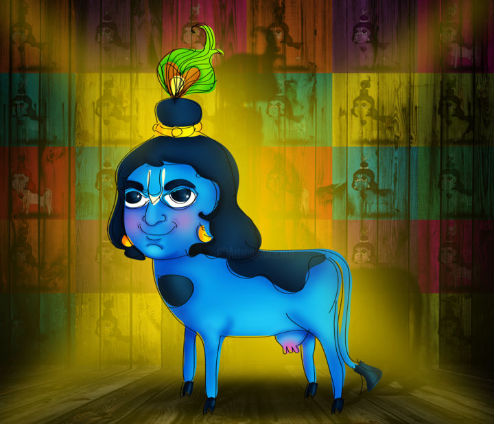 Arts numériques intitulée "Man headed animal 2" par Bharath Kumar, Œuvre d'art originale