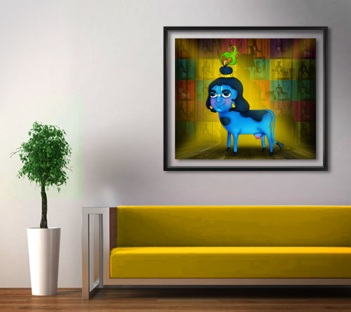 Digitale Kunst getiteld "Man headed animal 3" door Bharath Kumar, Origineel Kunstwerk