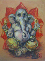 Painting titled "Lord Ganesha" by Braveart, Original Artwork