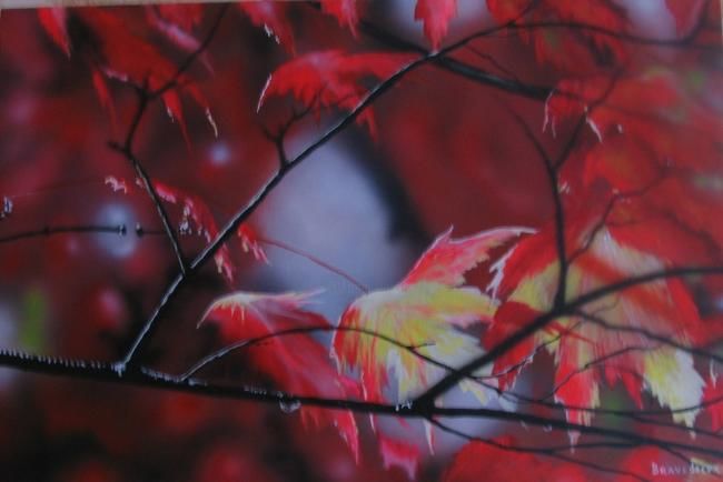 Painting titled "red_leaves.jpg" by Alexander Dokuchaev, Original Artwork