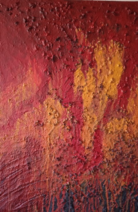 Pintura titulada "Lavas Volcanicas" por Bravo Navarro, Obra de arte original, Acrílico Montado en Bastidor de camilla de mad…