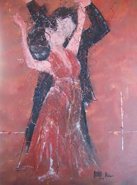 Painting titled "" DANSE GITANE "" by Didier Bravo, Original Artwork