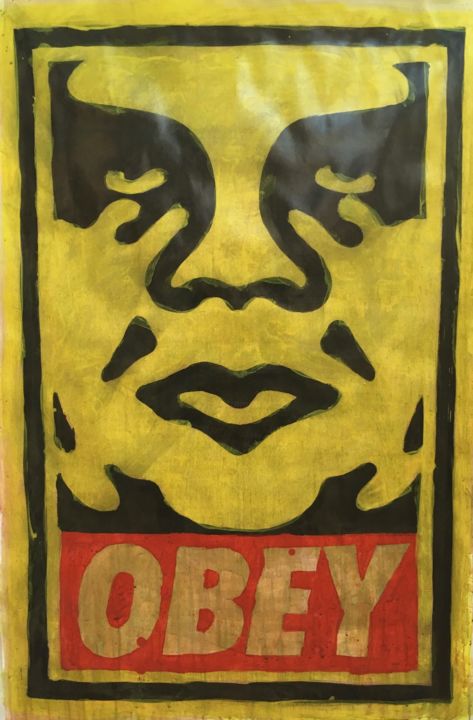 Peinture intitulée "Obey" par Braz Original, Œuvre d'art originale, Huile