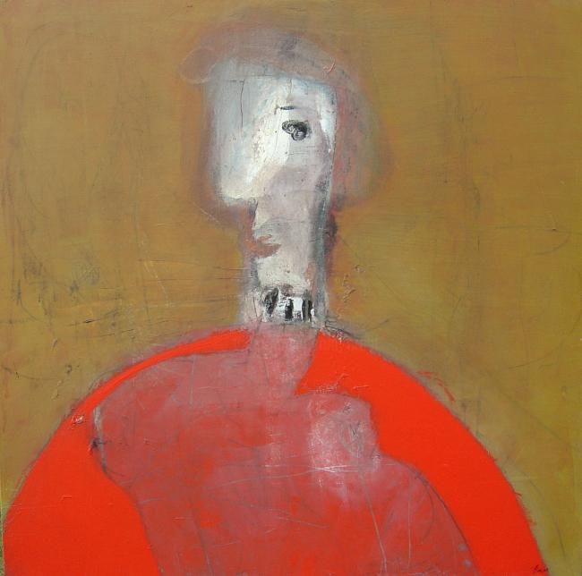 Peinture intitulée "Soleil rouge" par Jean-Claude Bréat, Œuvre d'art originale, Huile