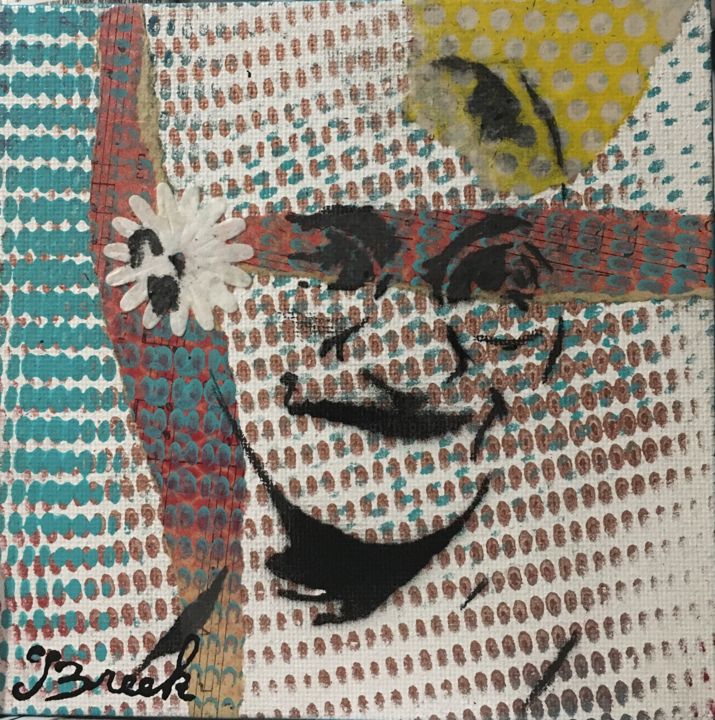 Colagens intitulada "GANDHI" por Breek Kuntz, Obras de arte originais,