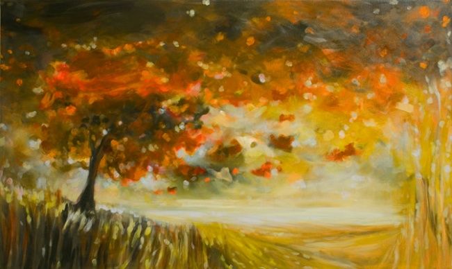 Painting titled "On the Hill" by Bremerpark, Original Art,