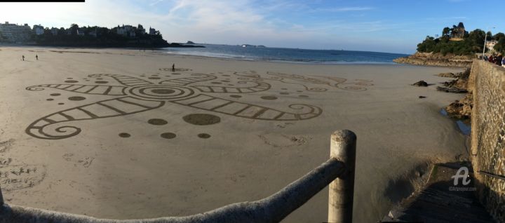 Photography titled "Sand art Dinard" by Pascaline Brémont, Original Artwork