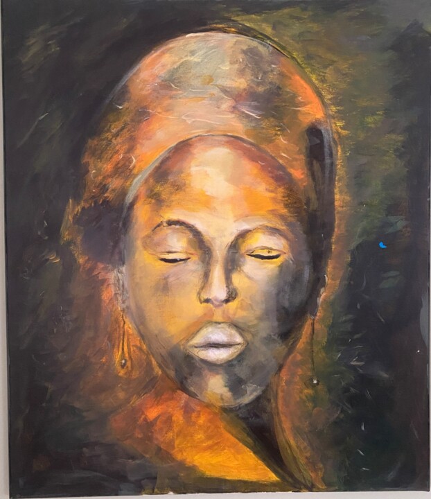 Painting titled "Power of Gold Acryl…" by Brenda Langstraat, Original Artwork, Acrylic