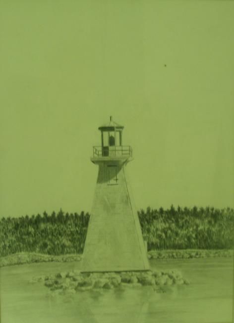 Dessin intitulée "Lighthouse" par Brenda Swain, Œuvre d'art originale