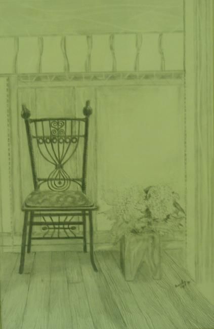 Tekening getiteld "Chair" door Brenda Swain, Origineel Kunstwerk