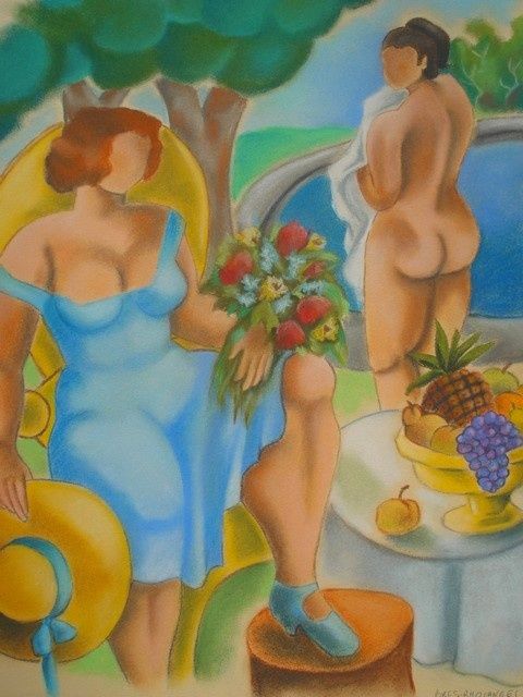 Peinture intitulée "L'été" par Catherine Bres-Rhocanges, Œuvre d'art originale, Huile