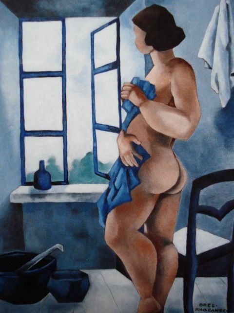 Painting titled "Matin bleu" by Catherine Bres-Rhocanges, Original Artwork