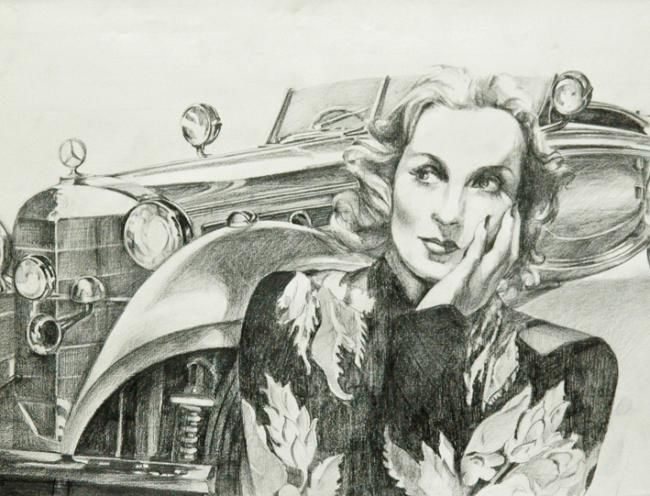 Peinture intitulée "Carole Lombard" par Bretagne, Œuvre d'art originale