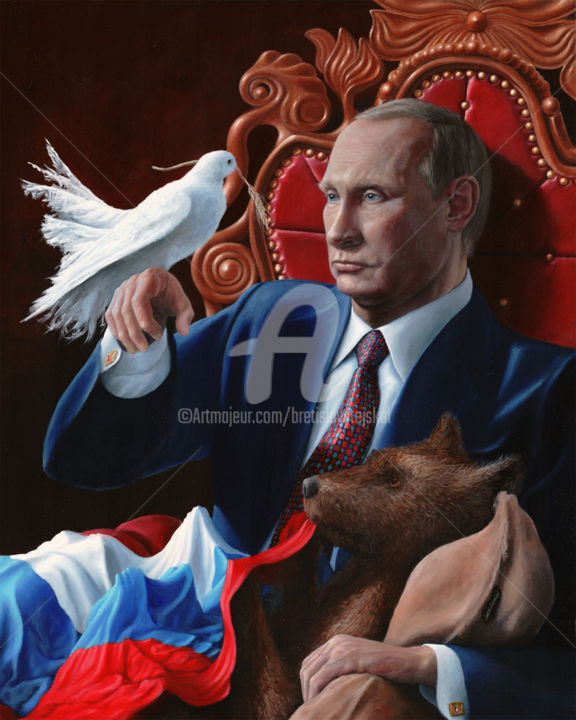 Malerei mit dem Titel "Bear's Kingdom" von Bretislav Stejskal, Original-Kunstwerk, Acryl