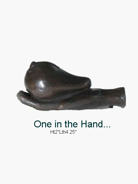 "'One in the Hand'" başlıklı Heykel Brian Junghans tarafından, Orijinal sanat, Döküm