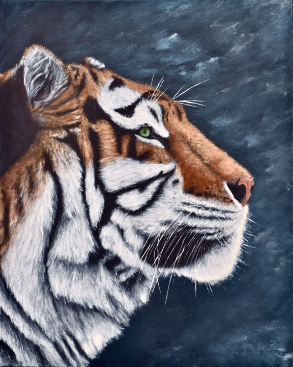 Painting titled "Siberian Tiger" by Brian Sloan, Original Art, Acrylic