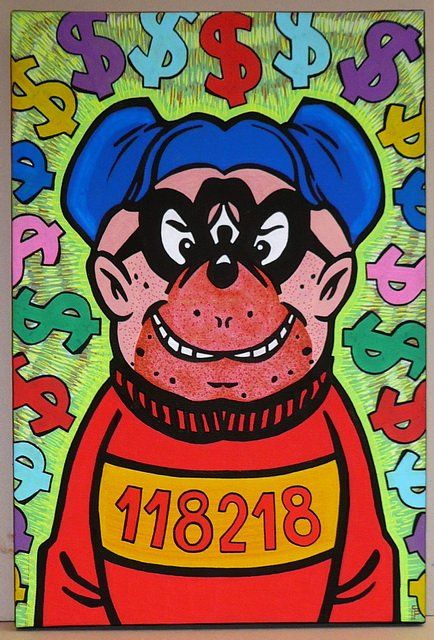 「BEAGLE BOYS」というタイトルの絵画 Eric Bergerによって, オリジナルのアートワーク, アクリル