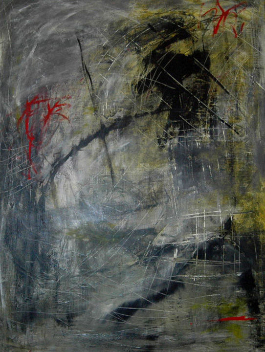 Ζωγραφική με τίτλο "Diptyque noir, Acry…" από Briga, Αυθεντικά έργα τέχνης, Ακρυλικό