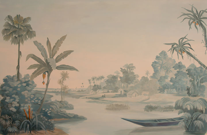 Painting titled "etang-st-paul-camai…" by Les Décors Des Mers Du Sud, Original Artwork
