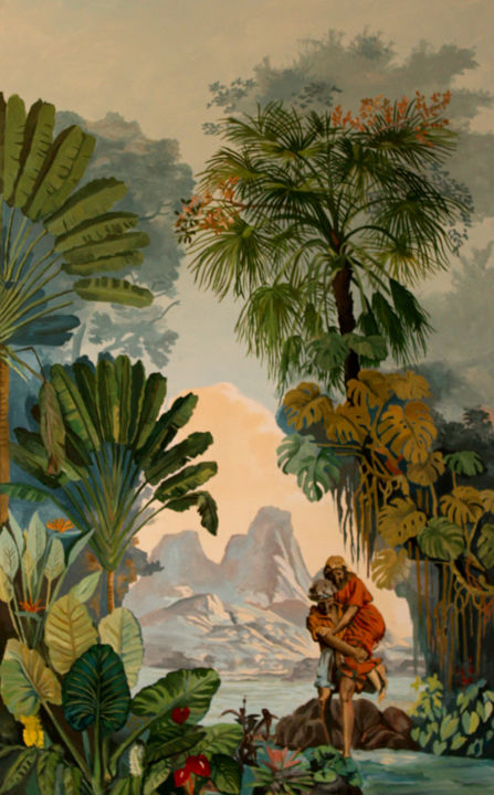 Painting titled "paul-et-virginie.jpg" by Les Décors Des Mers Du Sud, Original Artwork