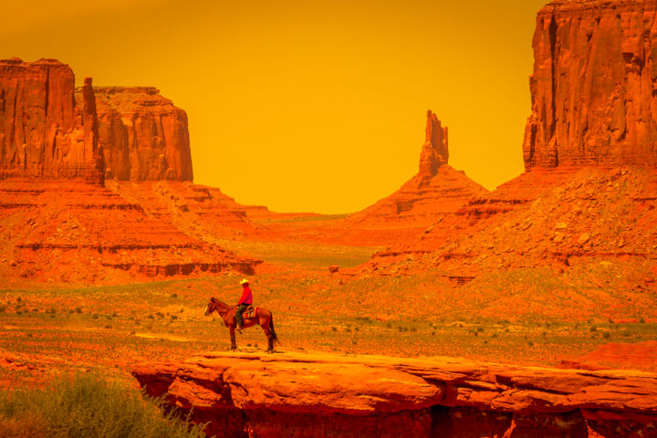 Fotografie mit dem Titel "Un indien cow-boy -…" von Brice Bourgois, Original-Kunstwerk, Digitale Fotografie