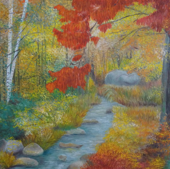 Painting titled "Forest.jpg" by Dana Brideová, Original Artwork, Oil