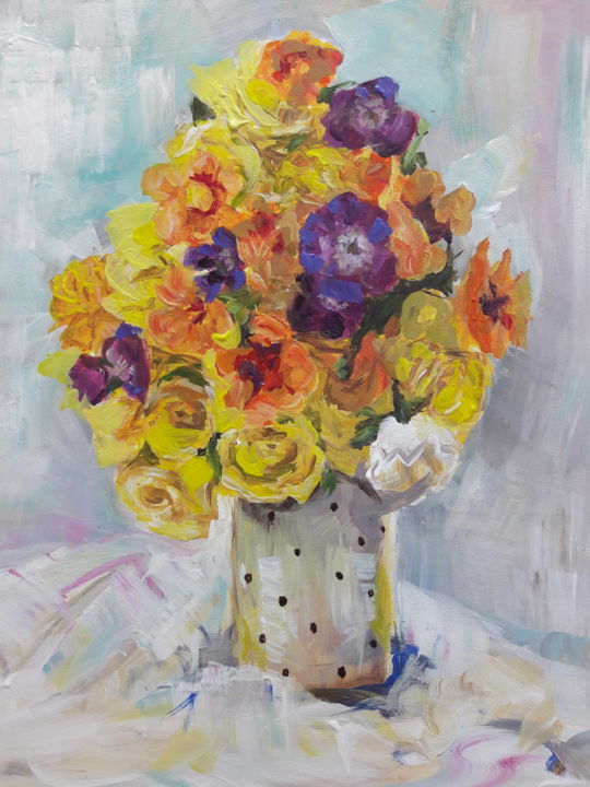 Painting titled "Flowers.jpg" by Dana Brideová, Original Artwork, Acrylic